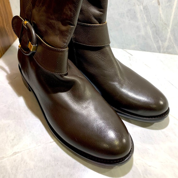 Napoleoni chocolate brown leather moto boots. Size 39 - Picture 4 of 4